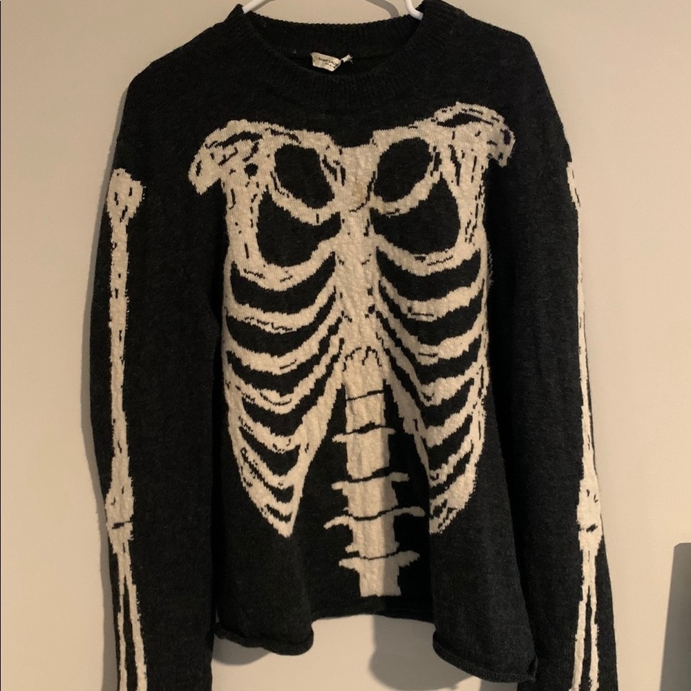 Saint Laurent Paris skeleton jacquard wool sweater - Picture 2 of 11